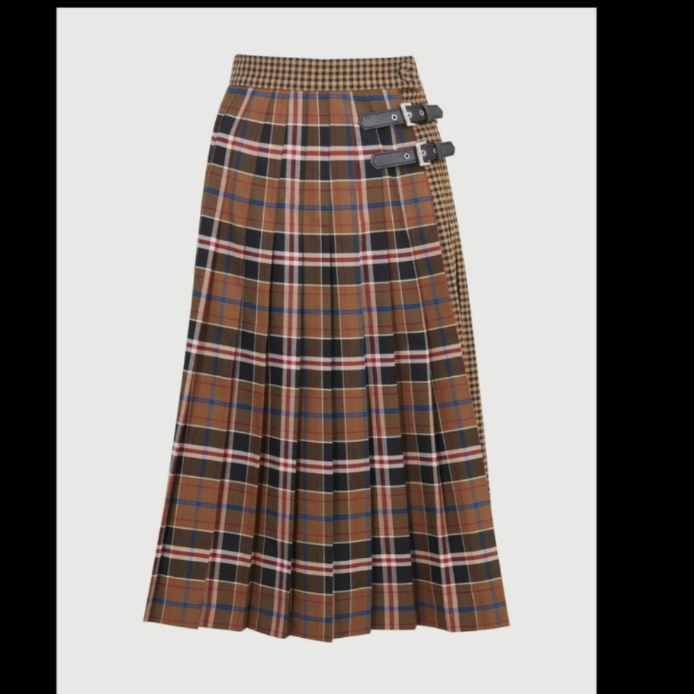 BNWT! M&S Checked A-line Midi Skirt (UK 10)